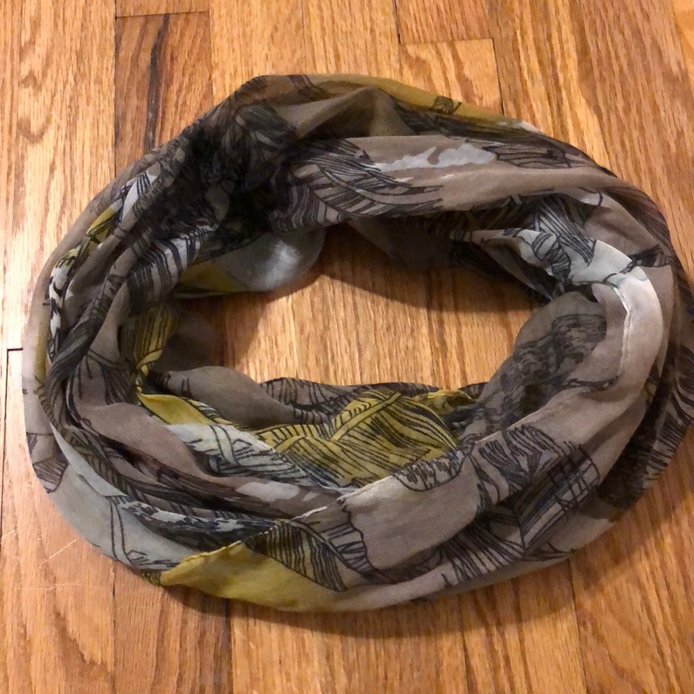 Feather Print Infinity Scarf